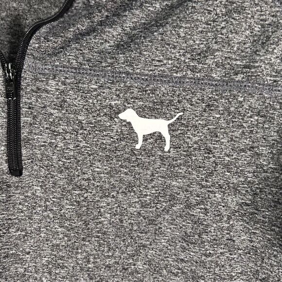 VS Pink Sweater Women's Medium Grey Heathered 1/4 Zip Pullover Mock Neck - Picture 4 of 8